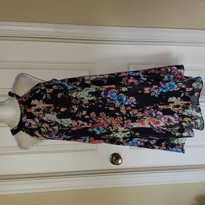 Betsey Johnson Halter Black Floral Chiffon Dress